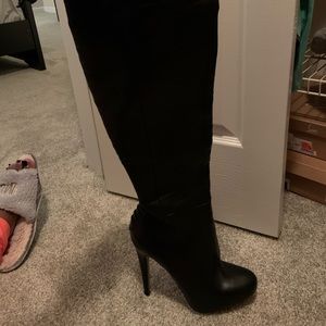 Aldo over the knee boots black leather boots